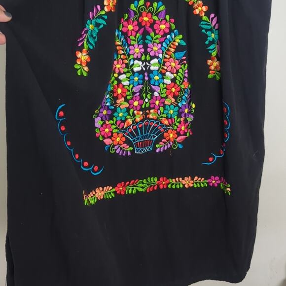 Babydoll Colorful Embroidered Maxi Dress Cosplay Women's Size Medium - Picture 6 of 11